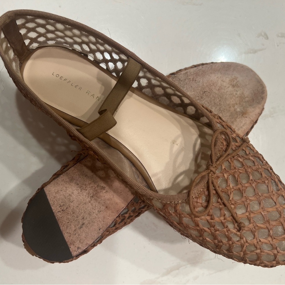 Loeffler Randall Tan Woven Leonie Safari Ballet Flat